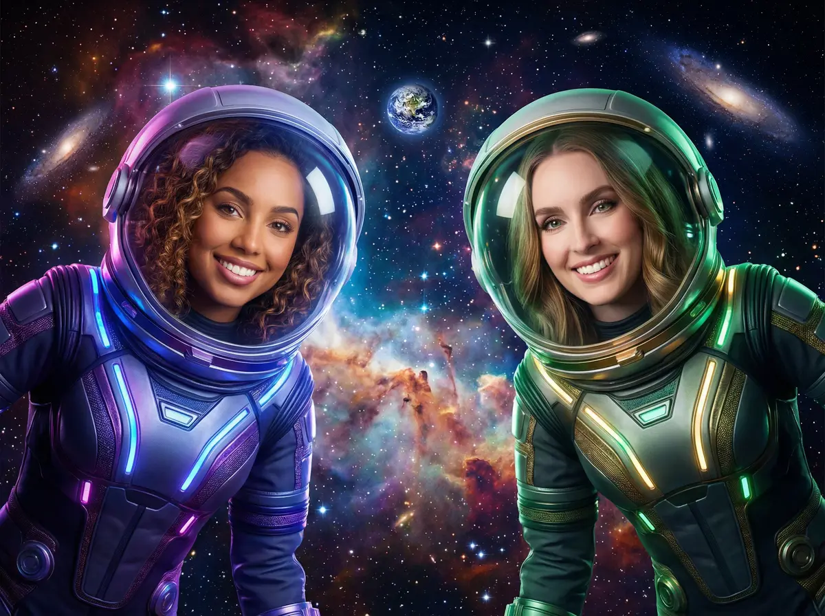 Deep Space AI photo booth theme