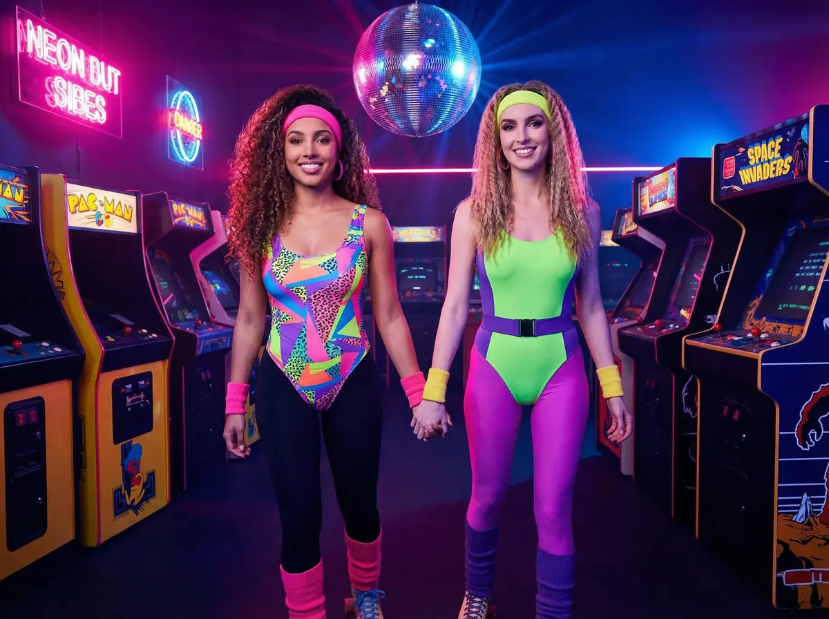 1980s Neon AI photo booth theme