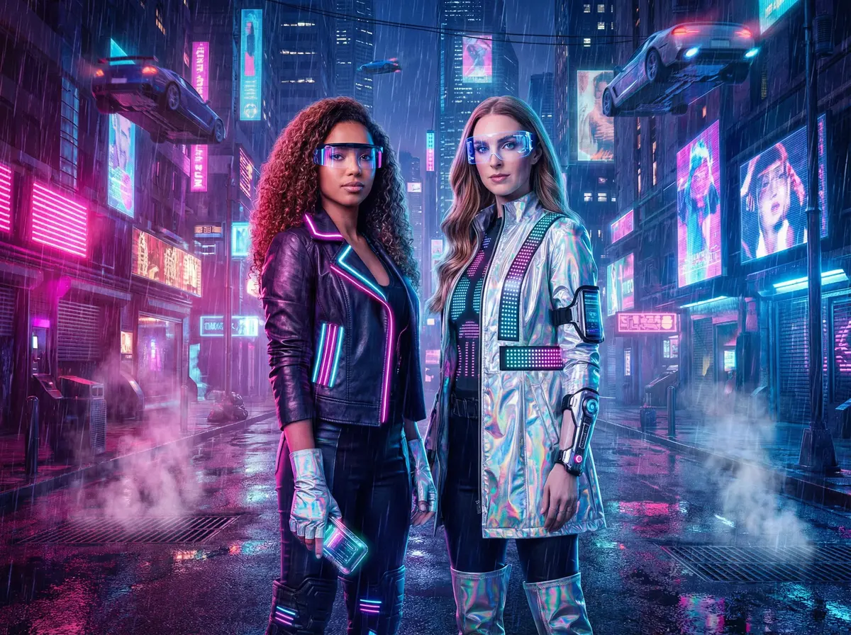 Neon Cyberpunk AI photo booth theme