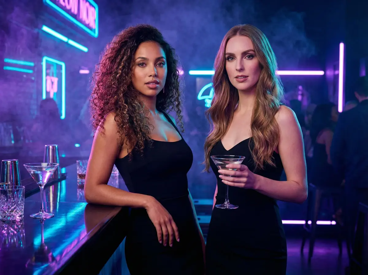 Neon Noir AI photo booth theme
