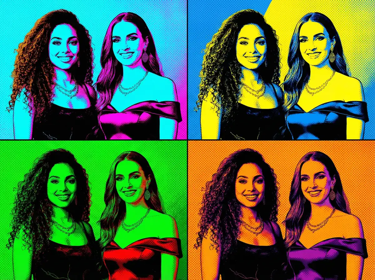 Pop Art 4-Quadrant AI photo booth theme