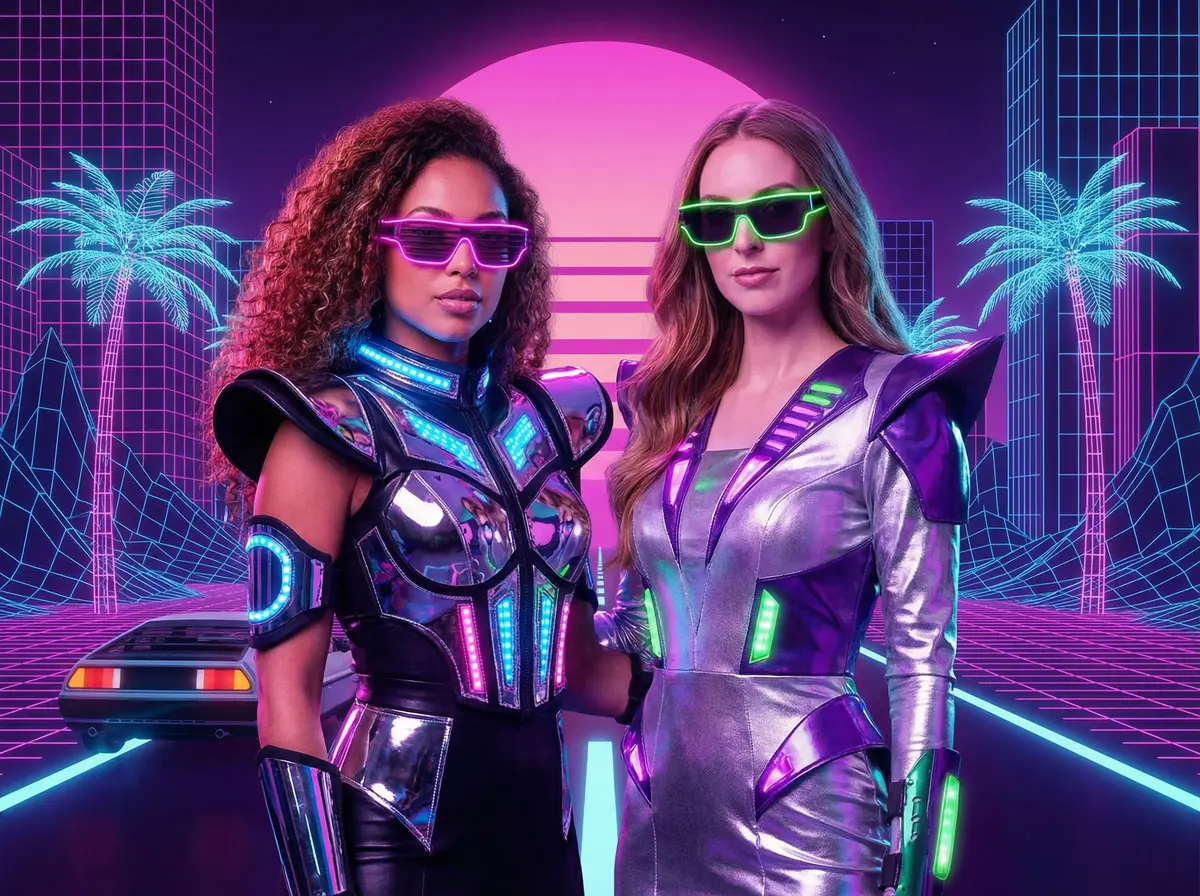 80s Retro-Futurism AI photo booth theme