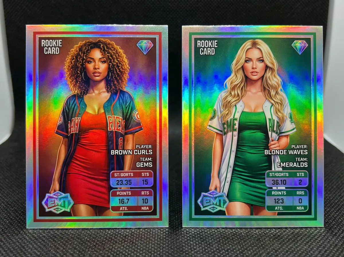 ROOKIE CARD, Holographic Collectible Portrait Pack AI photo booth theme