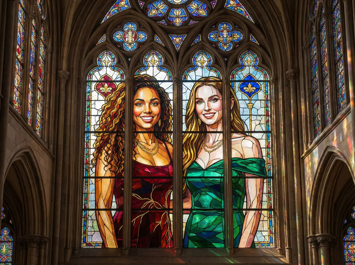 STAINED GLASS AI photo booth theme