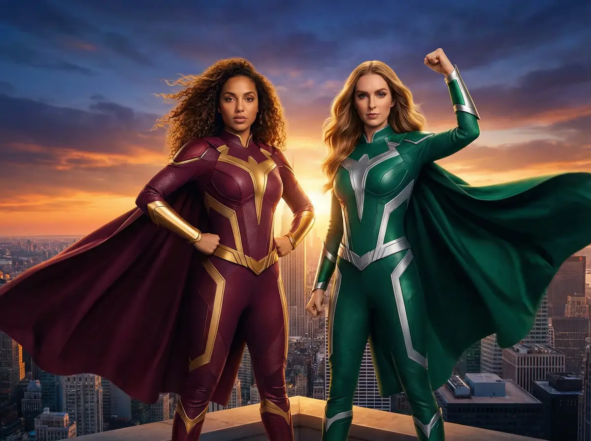 Superhero Origin AI photo booth theme