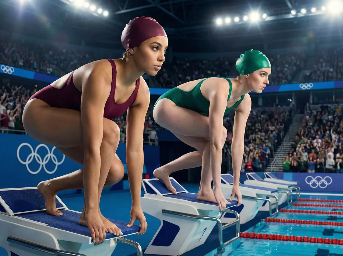 OLYMPIC SWIMMER AI photo booth theme
