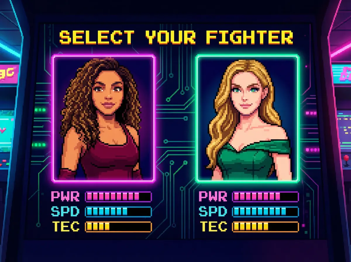 Wrestling Arcade AI photo booth theme