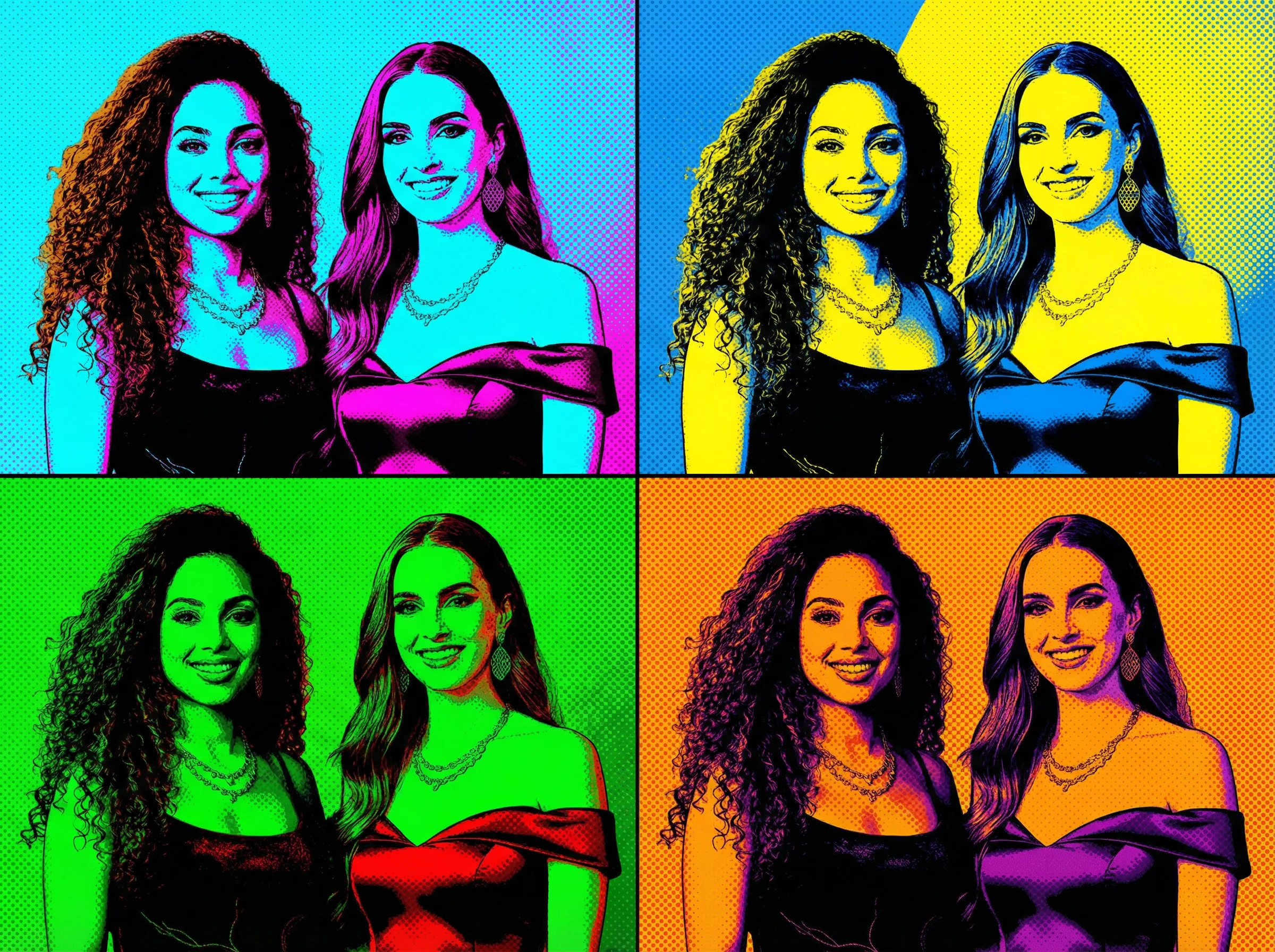 Pop Art 4-Quadrant AI photo booth theme